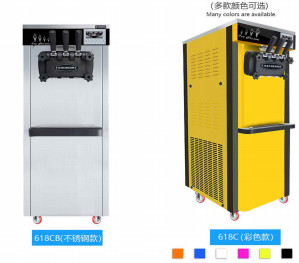 Double machine de crème glacée de compresseur préréfrigérant 220v 50 - 60hz 1800W