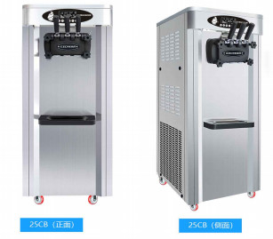 Double machine de crème glacée de compresseur préréfrigérant 220v 50 - 60hz 1800W