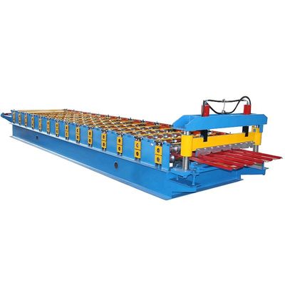 Petit pain couvrant de la feuille 840 formant la machine, feuille ondulée bleue de toit faisant la machine